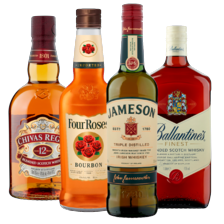 Glenlivet, Hivas Regal, Four Roses, Jameson of Ballantine whisky